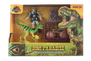 Obrázek z Dinosaurus s vojákem a doplňky, v krabičce 